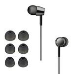 kwmobile 6x Replacement Ear Tips Compatible with Sony WI-C300 / WI-C400 / MDR-XB55AP / MDR-EX155AP - Silicone Tips for Earphones - Grey