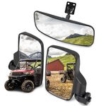 UTV Ranger Side Rear View Mirror And Center Mirror Compatible with 2013-2024 Polaris Ranger XP 500, 570, 900, 1000, Ranger Diesel, ETX/EV, General 1000, Can-Am Maverick Defender Trail