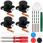 GeeekPi Original Guli Hall Joystick for JoyCon Replacement,No Drifting,Electromagnetic Stick,50% Power Saving,Highly Precise Response,Replaceable Stick Cap,for Nintendo Switch OLED Repair (2Pair)