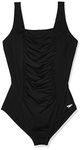 Speedo Women's Swimsuit One Piece Endurance+ Shirred Tank Moderate Cut New Black, 10