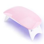 Gleva UV LED Nail Dryer Foldable Mini Lamp, Portable Travel Size Curing Light for Quick Drying Nail Polish Lamp for Home Travel Nail Salon for Women's & Girls (Pink)