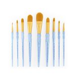 Royal and Langnickel Crafter's Choice Filbert and Wash Taklon Variety Brush Set - Gold (Pack of 9)