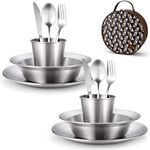 Odoland Camping Cutlery Set with Po