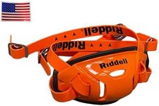 Riddell Hard Cup Chinstrap Buckles + Chrome US Flag Helmet Decal (Medium, Orange)