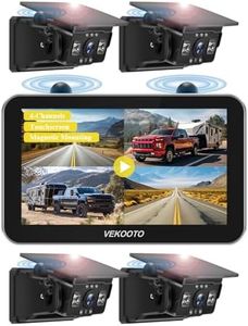 VEKOOTO VK7Pro 4 Magnetic Solar Wireless Backup Camera with 7'' Touchscreen Monitor, 15,800mAh Rechargeable, No Wiring, HD1080P Night Vision Wireless Backup Camera for Trucks, RV, Trailer, Camper