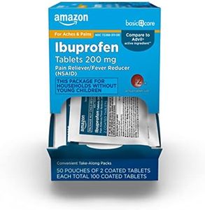 Amazon Basic Care Ibuprofen Tablets, 200 mg, Pain Reliever and Fever Reducer, For Headache, Muscular Aches, Arthritis, Backache and More, 100 Count (Pack of 1)