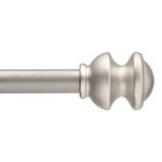 Kenney Kendall Standard Decorative Window Curtain Rod, 48-86", Brushed Nickel