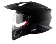 Axor X-Cross Dual Visor SC ISI ECE DOT Certified Full Face Dual Sport Peak Off Road Helmet for Men and Women- Dull Black Red-L