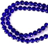 CrzBeadss Crystal Glass Beads for Bracelets, 140pcs Crystal Beads for Jewelry Making, Glass Beads Bulk for Crafts Wind Chimes, 8mm 96 Faceted Rondelle Spacer Beads, Round Loose Beads, Darkblue