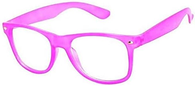 Boolavard Kids Nerd Glasses Clear Lens Geek Fake Eyeglasses for Girls Boys Eyewear Age 4-12 (Baby Pink)