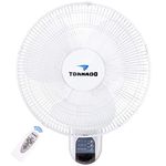 Tornado 16 Inch Oscillating Wall Mount Fan Remote Control Included 3 Speed 2650 CFM 6 FT Cord UL Safety Listed