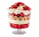 Footed Glass Trifle Bowl | Gateaux Dessert Dish | Stem Glass Baking Serving Bowl | Contemporary Modern Design | M&W (3 Litre)