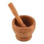 Mortar and Pestle,Jadeshay Manual Pestle and Mortar Garlic Grinder Spices Herbs Seasoning Set Mixed Mortar Pestle Set Grinding Bowl Kitchen Tool (Orange)