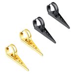 Yellow Chimes Stainless Steel Combo of 2 Pairs Black Gold Spike Hoop Earrings for Men and Boys, Medium (YCFJER-ARWGLBK-BNDL)