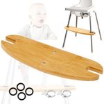 Juexica High Chair Footrest 19 x 5.5 x 0.8 Inches Bamboo Wooden High Chair Foot Rest Height Adjustable High Chair Accessories