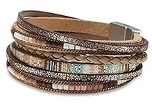Fesciory Leather Wrap Bracelets for