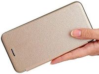 ELICA Case Compatible with Samsung Galaxy S6, Premium PU-Leather Flip Wallet Phone Case for Samsung Galaxy S6 - Gold