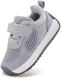 BMCiTYBM Baby Walking Sneakers Boys Girls Shoes Breathable Non Slip 6 9 12 18 24 Months Grey Size 6-12 Months Infant