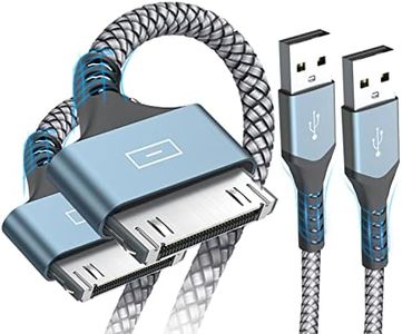 USB to 30 Pin Charging Cable 6.6ft 2-Pack, AviBrex USB Fast Charging & Sync Data Cable Nylon Braided Cord Compatible iPhone 4/4s/3G/3GS, iPad 1 2 3,iPod Touch 4 3 2 1, iPod Classic 3 2 1-Grey