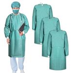 Jiuguva 3 Sets Halloween Men's Doctor Surgeon Costume Adult Medic Costume Outfit Medical Doctor Costume with Hats and Masks for Cosplay Party Event