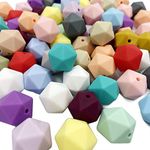 Silicone Multi-Faceted Beads 14mm 50pc Mix Color Silicone Beads for DIY Necklace Bracelet