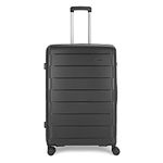 Aristocrat Jude 76 Cms Medium Check-in Polyester Hard Sided 8 Wheels 360 Degree Rotation Luggage- Suitcase, Black