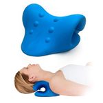 Innostretch Neck Cloud Pillow - Neck Stretcher Comfort and Pain Relief Through Cervical Decompression - Relaxes Neck - Ultra Soft Natural Curve Restorer Made from Quality Plush Material – Blue