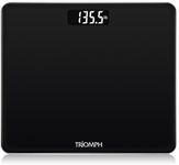 Triomph Precision Basic Digital Body Weight Scale Bathroom Scale with Step-On Technology, 6mm Tempered Glass, 400 Pounds Weight Loss Monitor, Black