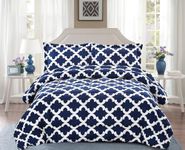 Legacy Decor Comforter with 1 Pillow Sham Goose Down Alternative Ultra Soft Microfiber Navy Blue Color, Twin Size