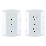 GE 6-Outlet Extender, 2 Pack, Groun