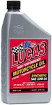 Lucas Oil 10702 High Performance Synthetic SAE 20W-50 Motorcycle Oil - 1 Quart (Pack of 6)