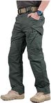 CARWORNIC Gear Men's Hiking Tactical Pants Lightweight Cotton Outdoor Military Combat Cargo Trousers Army Green