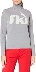 FALKE Women's Ski Turtleneck 36137, Heather-Grey, M