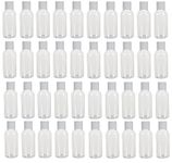 dinojames Empty Refillable Round Plastic Bottles with Flip Top Caps (White, 100 ml), Set of (40 Pcs.)