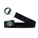 Yoga Design Lab | THE YOGA STRAP | Luxurious, Extra long, Super soft, Eco Printed | Studio Quality, Adjustable | Safely Stretch Further and Hold Longer | 240cm Long (Mandala Black)