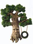 Fairy and Garden Gnome Tree - Enchanted Grandpa Miniature Tree with Removable Glow in The Dark Welcome Sign for Fairies and Lawn Gnomes