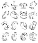 LOLIAS 16Pcs Stainless Steel Rings 
