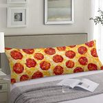 AIMSTONG Pepperoni Pizza Body Pillow Cover Funny Food Sausage Cheese Novelty Realistic Long Case Protector with Zipper Decorative Rectangle Soft Large Cases Covers for Bedding,Couch,Sofa 20''x54''