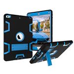 iPad Air Case, MAKEIT 3in1 Hybrid Shockproof Kickstand Case for iPad Air 2013 Model (C3-Black/Blue)