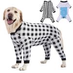 Dog Recovery Suit Full-Zipper After Post-Surgery Large Medium Dogs, Dog Bodysuit for Prevent Licking& Chewing Wounds Onesies Cone Alternative (Black, X-Large)