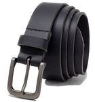 Ashford Ridge England Mens Fashion 34mm (1.25") Real Leather Trouser Belt - Black Medium