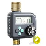 RAINPOINT Water Timer with Brass Inlet and Outlet, 3 Independent Programs, Rain Delay, Hose Sprinkler Timer with Daily/Weekly/Monthly Watering Mode for Garden/Lawn/Pool