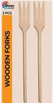 Wooden Forks for Cooking - 2 pcs Wood Fork Set Perfect Size Great for Cooking - Salad Pasta Grill Tasting Fork Wood - Wood Kitchen Utensils