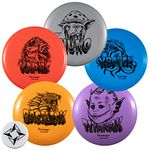 Divergent Discs 5-Disc Beginner Disc Golf Starter Set - Putter, Midrange Disc, 2 Fairway Driver Discs, Distance Disc Golf Driver, and Mini Disc for Disc Golf Beginners