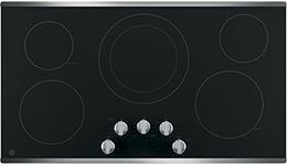 GE JP3036SLSS 36" Electric Cooktop with 5 Elements, Smoothtop Style, Keep Warm Zone, Hot Indicator, ADA Compliant, UL Safety Listed, Glass Ceramic Surface