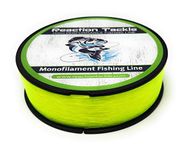 Reaction Tackle Monofilament Fishing Line- Strong and Abrasion-Resistant Nylon Mono Fishing Line, Freshwater and Saltwater Fishing Line Yellow 4/3000