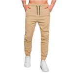 GENTSTONE Men's Jogger Pants: Cozy Sportswear for The Gym and Daily Usage, Slim Fit, Fleece Lined, Comfortable Athletic Sweatpants with Pockets Light Brown