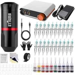 Stigma Tattoo Machine Kit Rotary Tattoo Pen Tattoo Gun Tattoo Machine Kit With Switch Power Supply 10 Tattoo Ink 20 Tattoo Cartridge Needles STQ49P107-1-EU