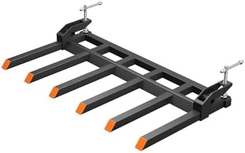 GARVEE Clamp on Debris Forks Fit 60" Bucket, 4000 lbs Capacity Heavy Duty Clamp on Quick Attach Pallet Forks for Skid Steer Loader Tractor