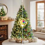 VeryMerry 7FT Pre Lit Christmas Tree 2in1 Dual-Color - Warm White/Multi Colour 400 LED Lights with Auto-Off Timer, 9 Lighting Modes and Foldable Metal Stand - Snowhill